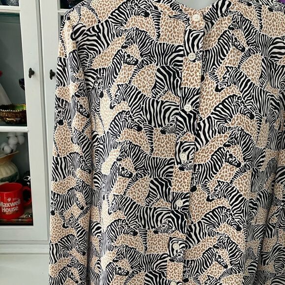J. Crew Zebra 🦓 Print Blouse Sz XS - Picture 4 of 9